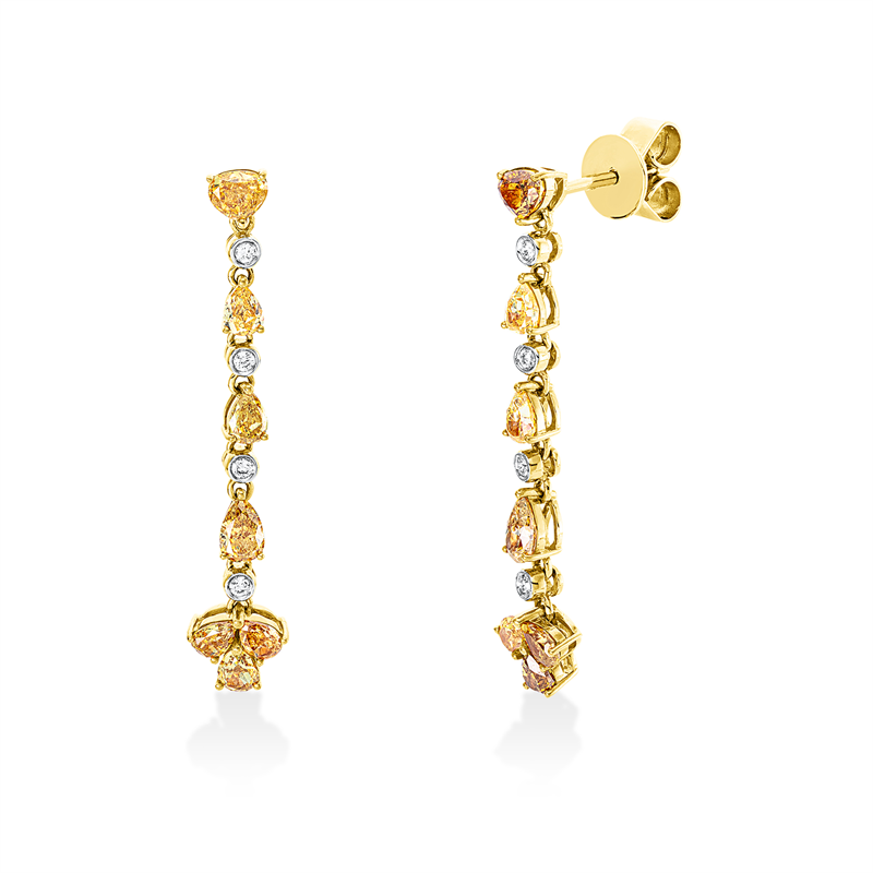 Ohrschmuck    aus 750/-18 Karat Gelbgold / Weißgold mit 22 Diamanten 1