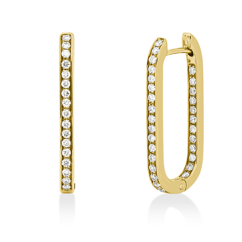 Creolen    aus 750/-18 Karat Gelbgold mit 58 Diamanten 0