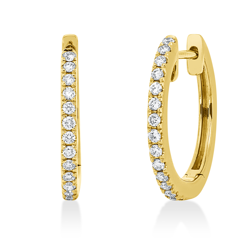 Creolen    aus 750/-18 Karat Gelbgold mit 28 Diamanten 0