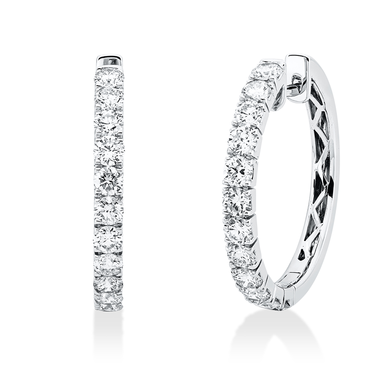 Creolen    aus 750/-18 Karat Weißgold mit 24 Diamanten 1