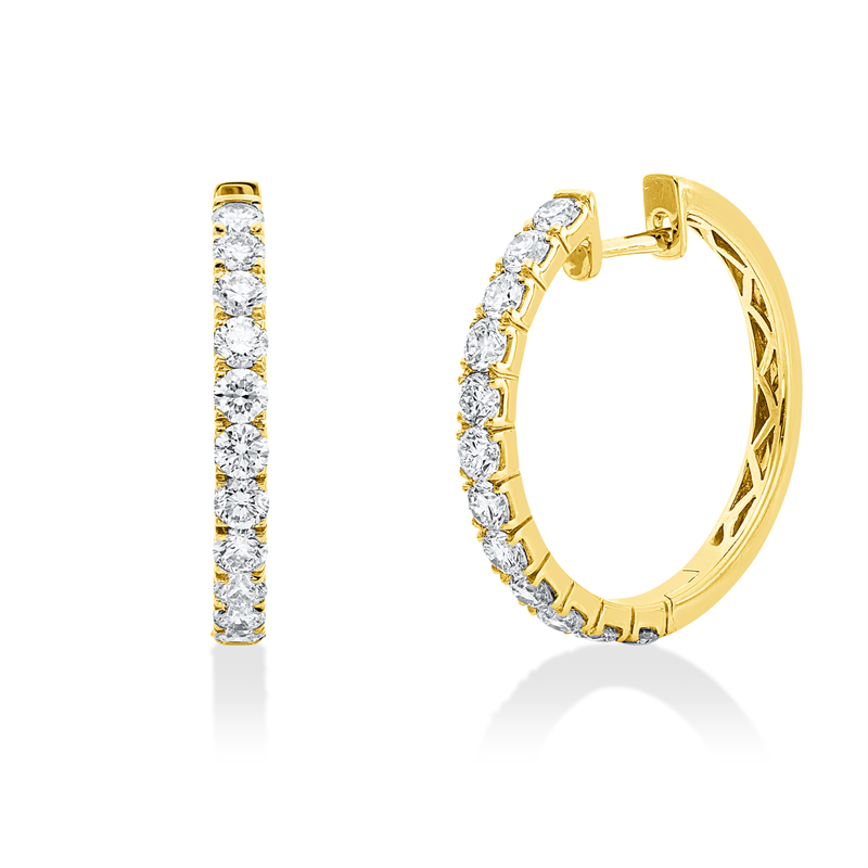 Creolen    aus 750/-18 Karat Gelbgold mit 24 Diamanten 1