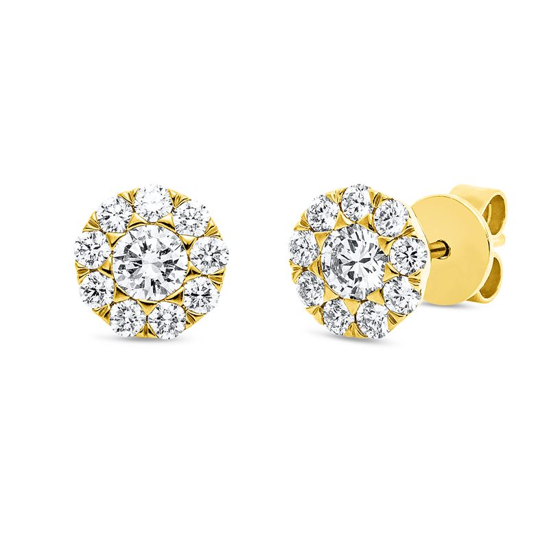 Ohrstecker    aus 750/-18 Karat Gelbgold mit 20 Diamanten 0