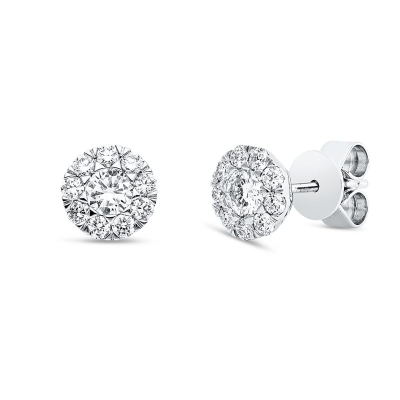 Ohrstecker    aus 750/-18 Karat Weißgold mit 20 Diamanten 0