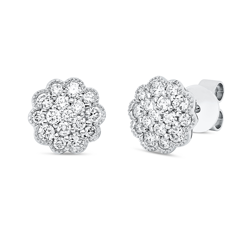 Ohrstecker    aus 750/-18 Karat Weißgold mit 32 Diamanten 0