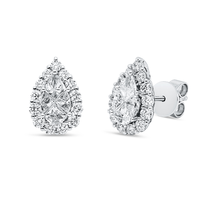 Ohrstecker    aus 750/-18 Karat Weißgold mit 34 Diamanten 1