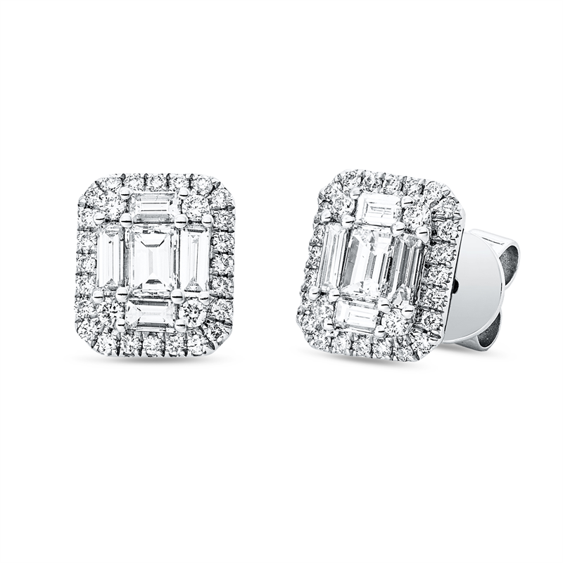 Ohrstecker    aus 750/-18 Karat Weißgold mit 66 Diamanten 0