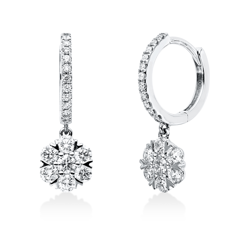 Ohrschmuck    aus 750/-18 Karat Weißgold mit 36 Diamanten 0