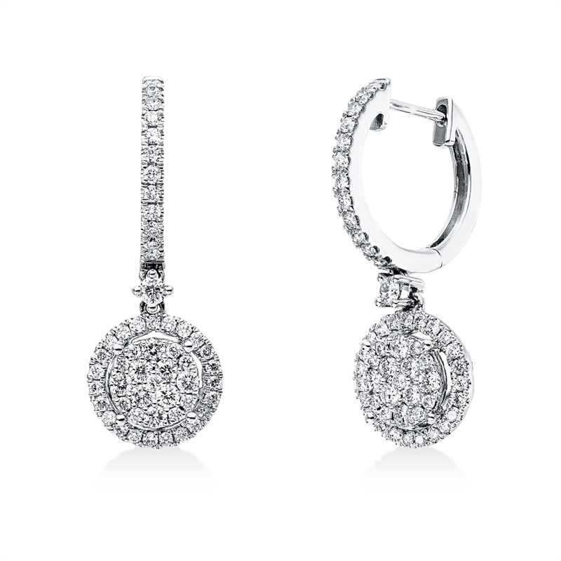 Ohrschmuck    aus 750/-18 Karat Weißgold mit 106 Diamanten 0