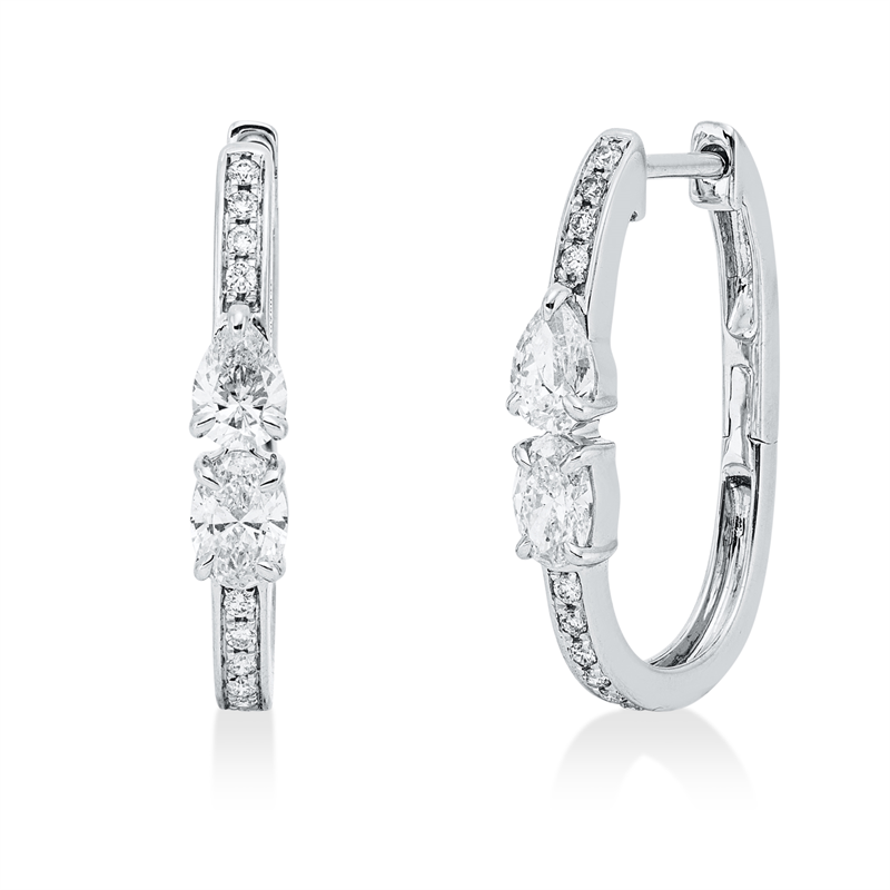 Creolen    aus 750/-18 Karat Weißgold mit 24 Diamanten 0