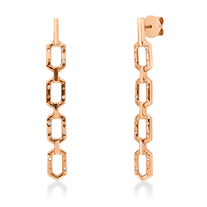 Ohrstecker    aus 750/-18 Karat Rotgold mit 16 Diamanten 0