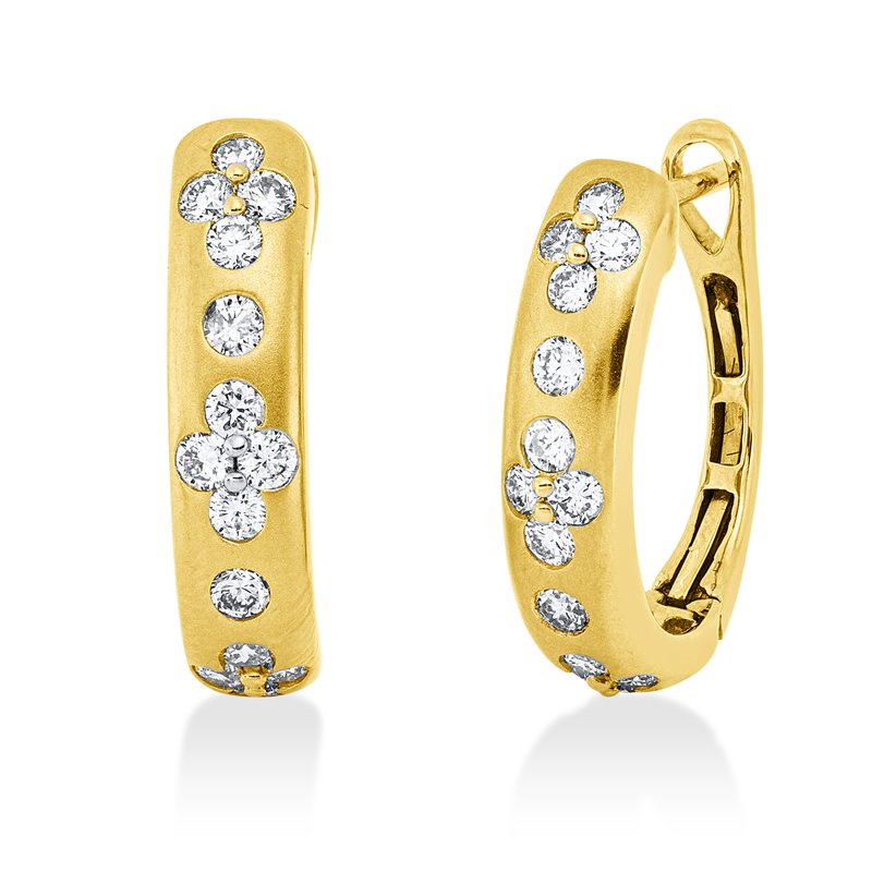 Creolen    aus 750/-18 Karat Gelbgold mit 28 Diamanten 0
