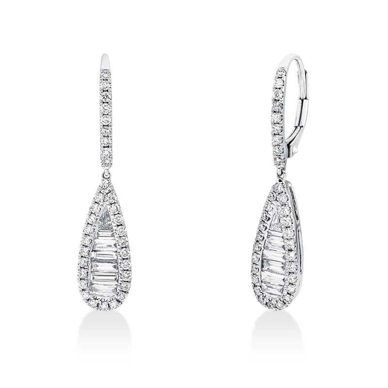 Ohrschmuck    aus 750/-18 Karat Weißgold mit 80 Diamanten 1