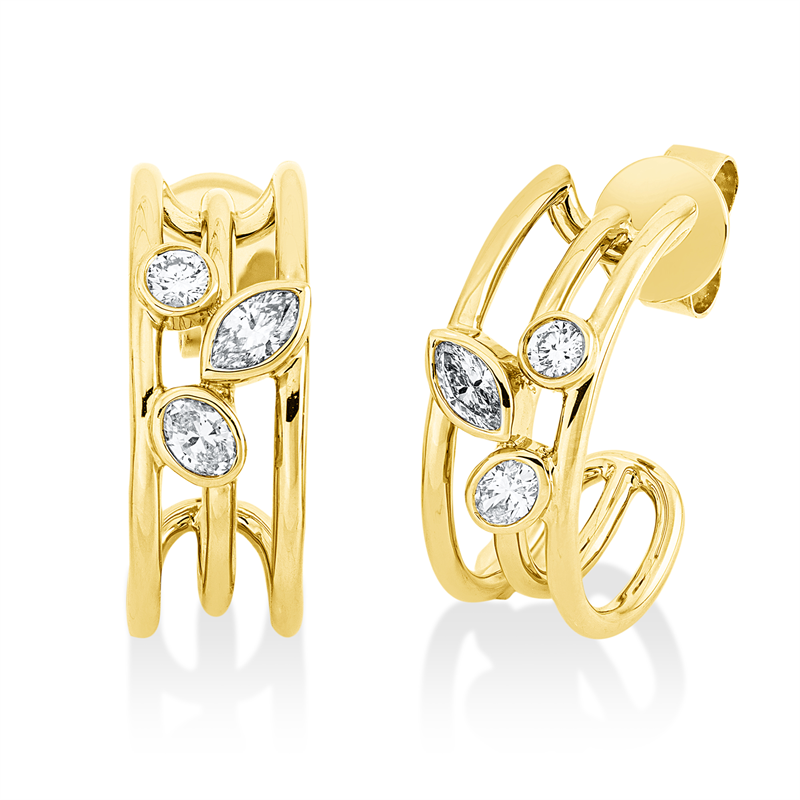 Ohrstecker    aus 750/-18 Karat Gelbgold mit 6 Diamanten 0