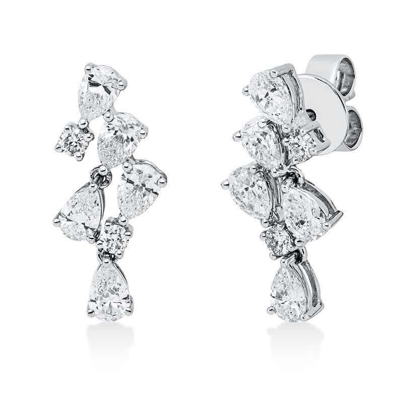 Ohrstecker    aus 750/-18 Karat Weißgold mit 14 Diamanten 1