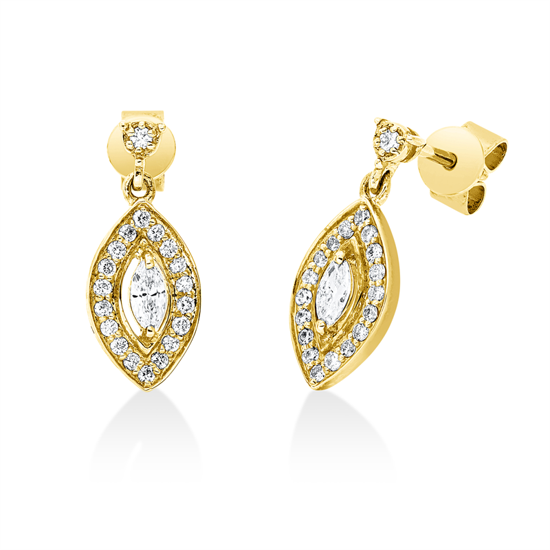 Ohrstecker    aus 750/-18 Karat Gelbgold mit 40 Diamanten 0