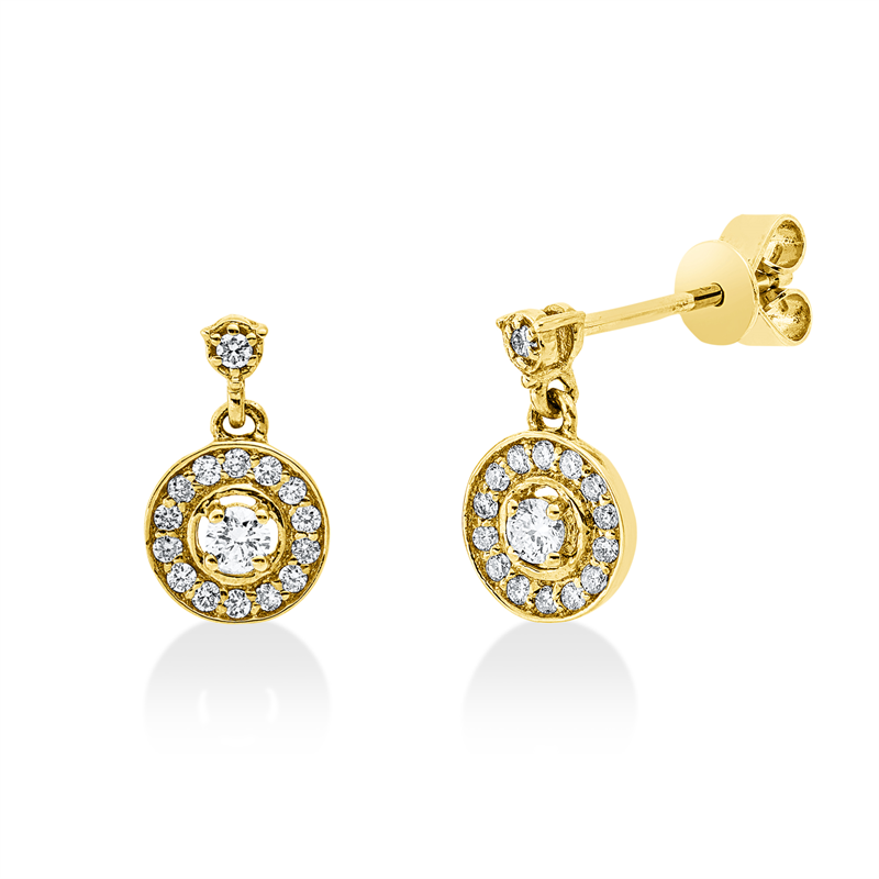 Ohrstecker    aus 750/-18 Karat Gelbgold mit 32 Diamanten 0