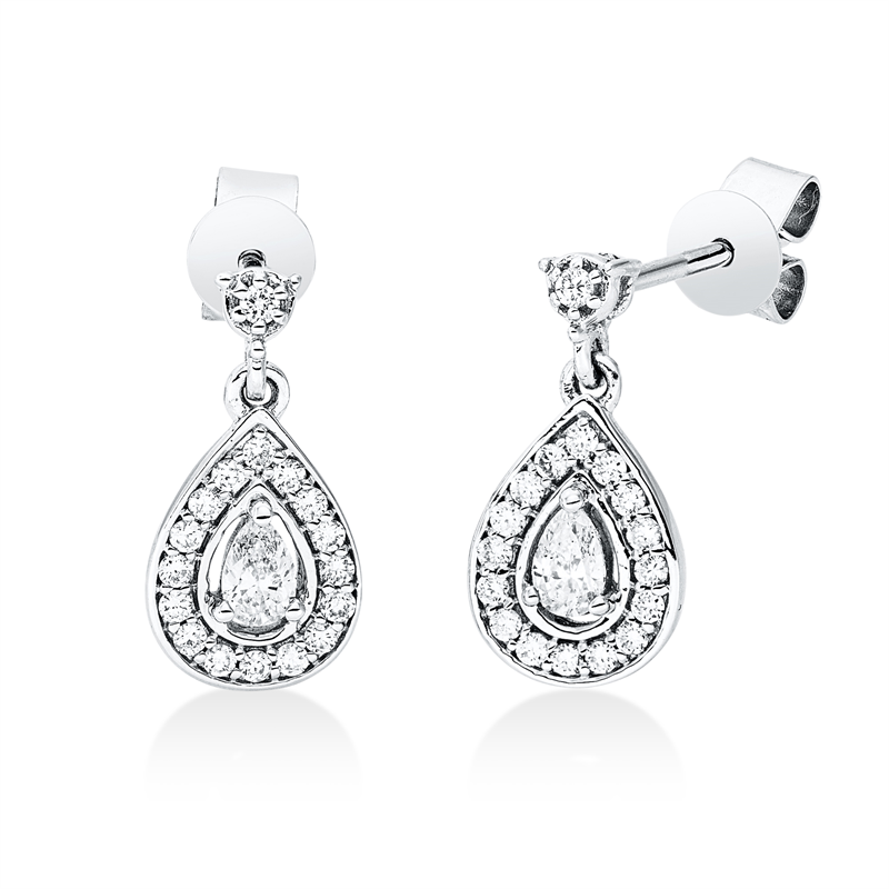 Ohrstecker    aus 750/-18 Karat Weißgold mit 36 Diamanten 0
