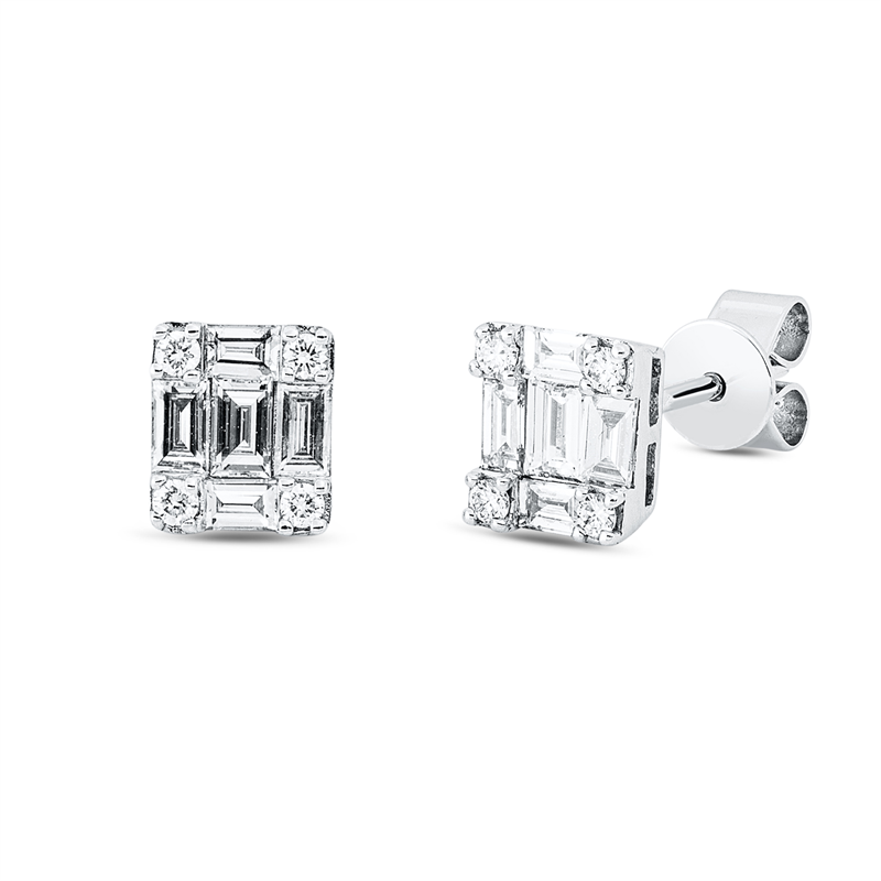 Ohrstecker    aus 750/-18 Karat Weißgold mit 18 Diamanten 0