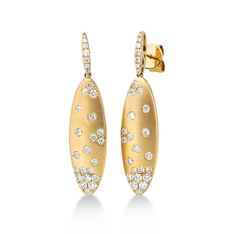 Ohrschmuck    aus 750/-18 Karat Gelbgold mit 56 Diamanten 1