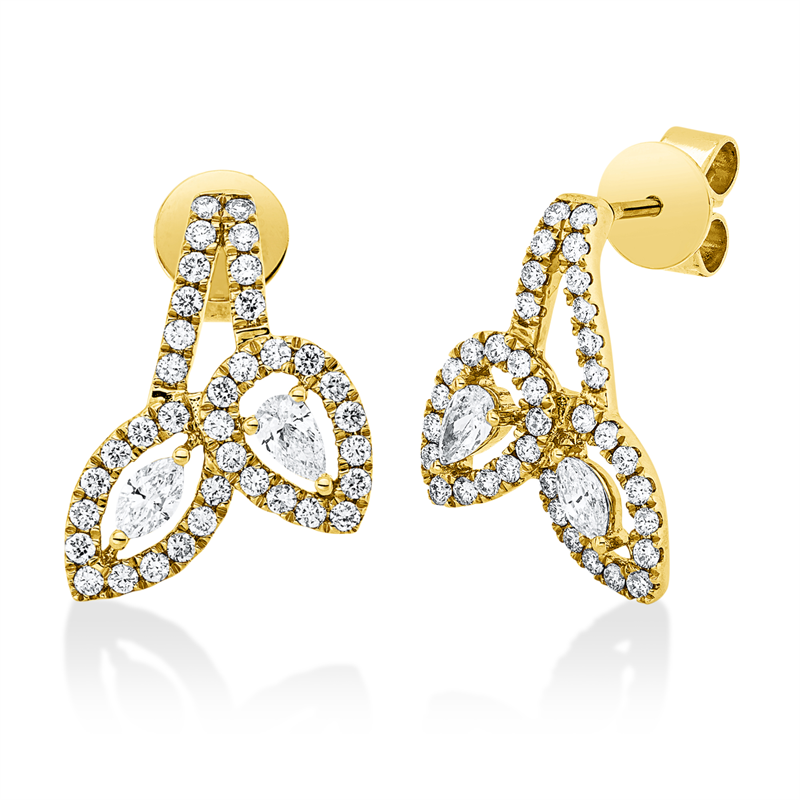 Ohrstecker    aus 750/-18 Karat Gelbgold mit 76 Diamanten 0
