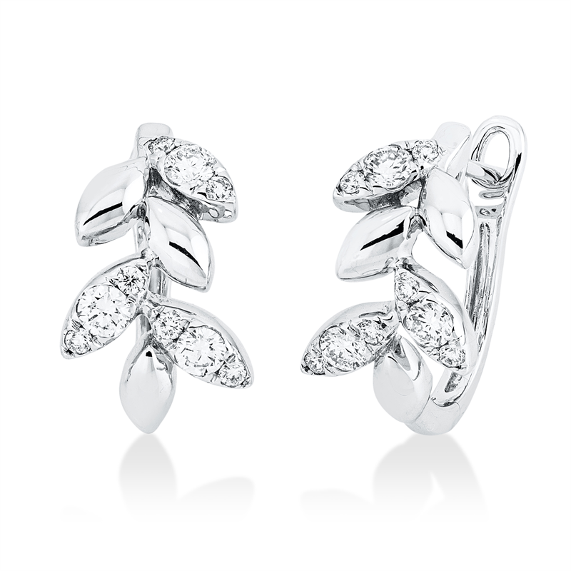 Creolen    aus 750/-18 Karat Weißgold mit 18 Diamanten 0