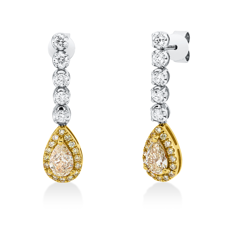 Ohrschmuck    aus 750/-18 Karat Weißgold / Gelbgold mit 44 Diamanten 1