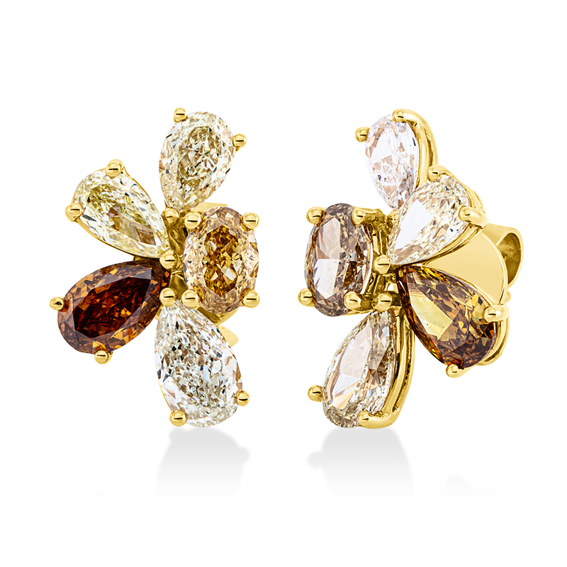Ohrstecker    aus 750/-18 Karat Gelbgold mit 10 Diamanten 3