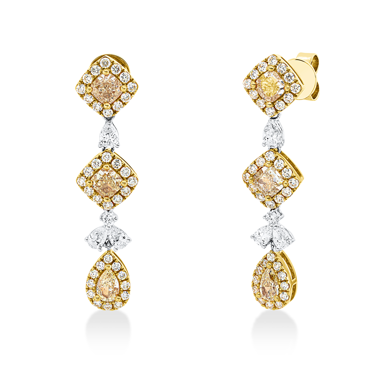 Ohrschmuck    aus 750/-18 Karat Gelbgold / Weißgold mit 86 Diamanten 3