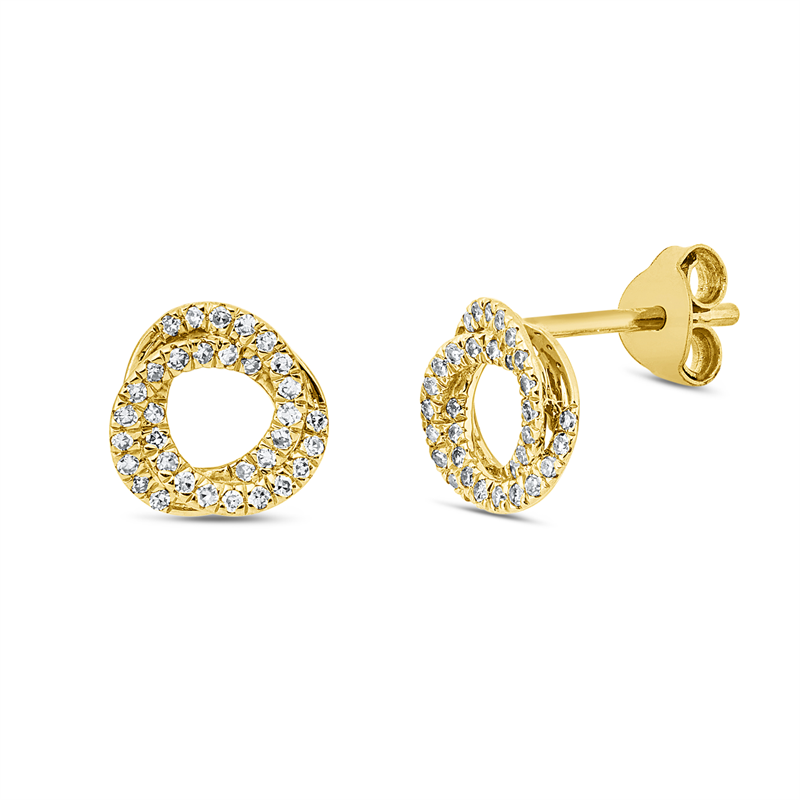 Ohrstecker    aus 750/-18 Karat Gelbgold mit 66 Diamanten 0
