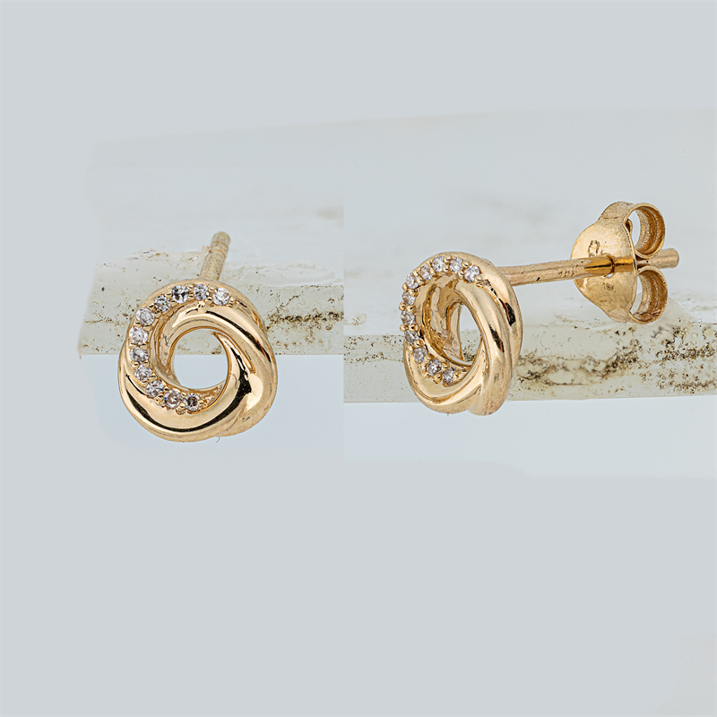 Ohrstecker    aus 750/-18 Karat Gelbgold mit 22 Diamanten 0