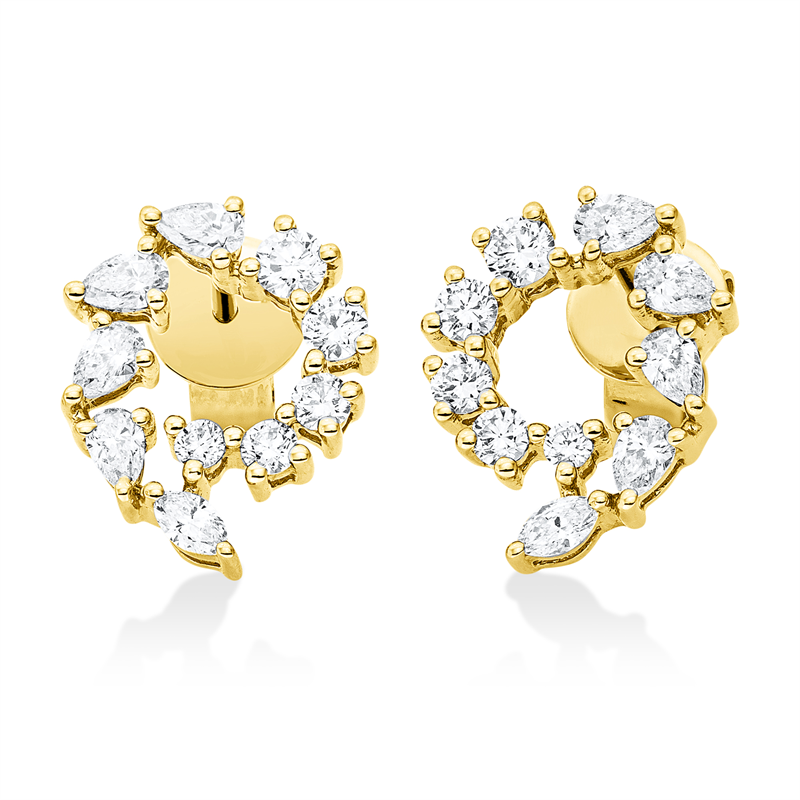 Ohrstecker    aus 750/-18 Karat Gelbgold mit 20 Diamanten 0