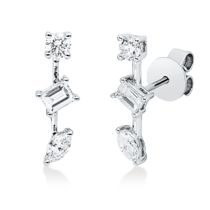 Ohrstecker    aus 750/-18 Karat Weißgold mit 6 Diamanten 0