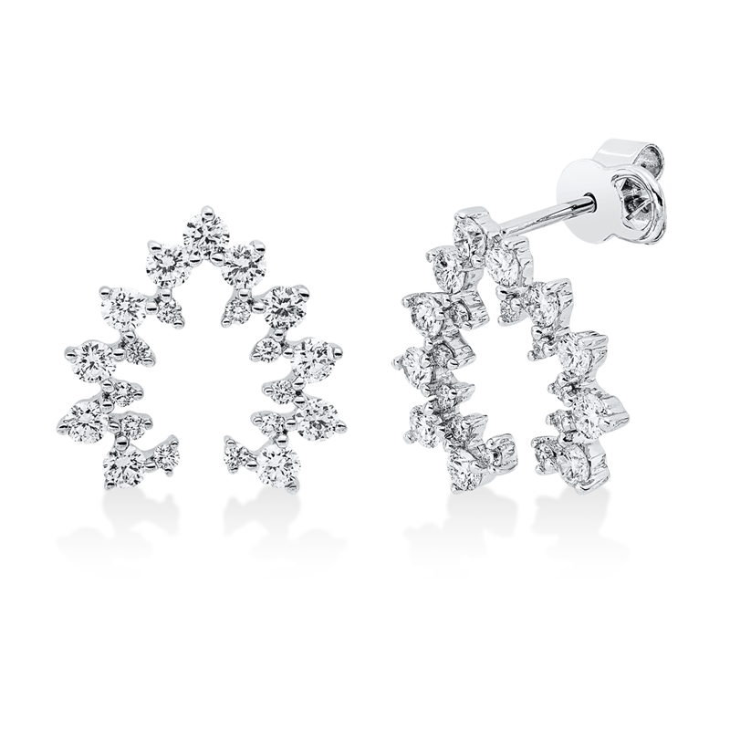 Ohrstecker    aus 750/-18 Karat Weißgold mit 42 Diamanten 0