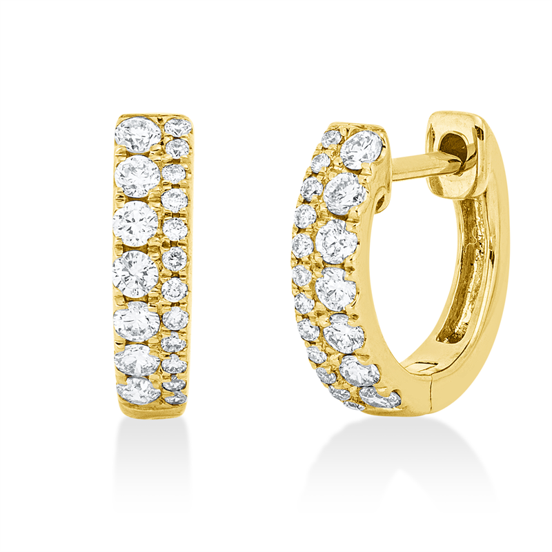 Creolen    aus 750/-18 Karat Gelbgold mit 38 Diamanten 0