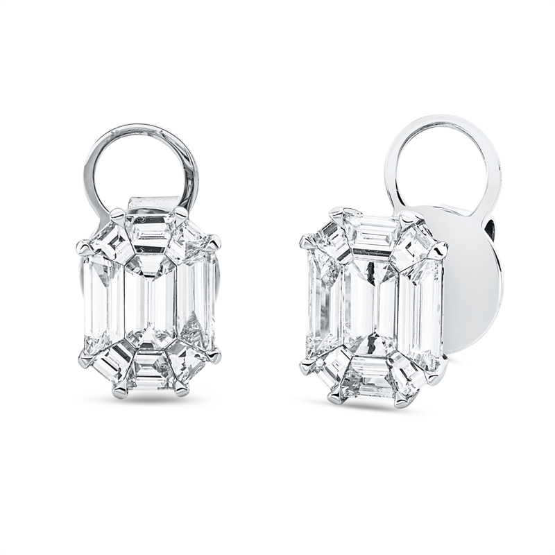 Ohrstecker    aus 750/-18 Karat Weißgold mit 18 Diamanten 1