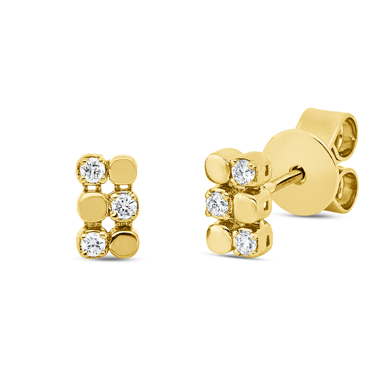 Ohrstecker    aus 750/-18 Karat Gelbgold mit 6 Diamanten 0