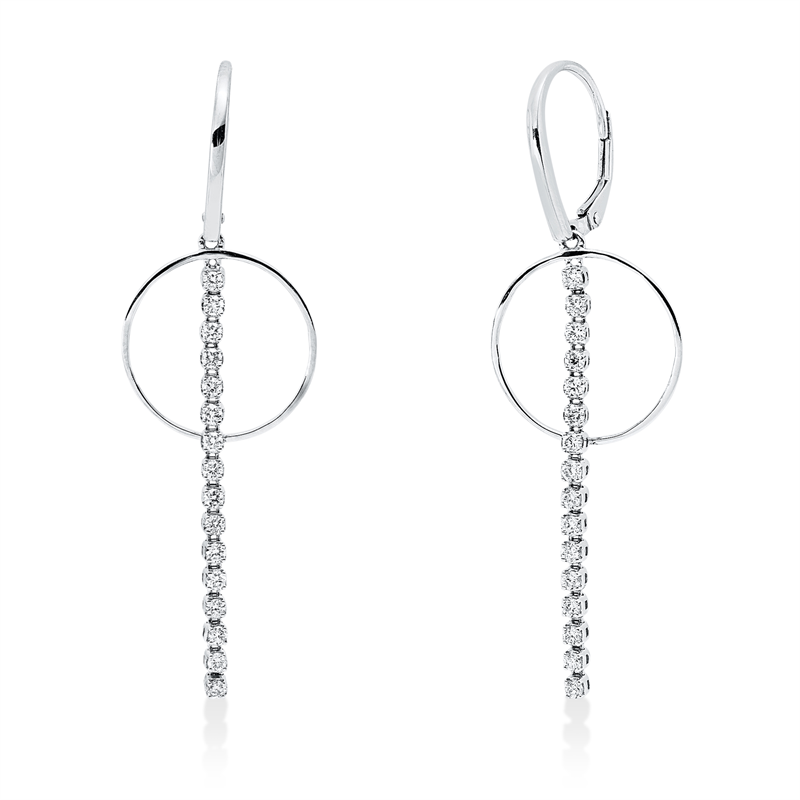Ohrschmuck    aus 750/-18 Karat Weißgold mit 32 Diamanten 0