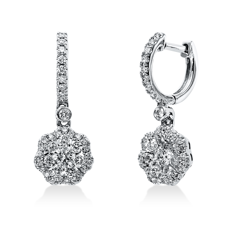 Ohrschmuck    aus 750/-18 Karat Weißgold mit 78 Diamanten 0