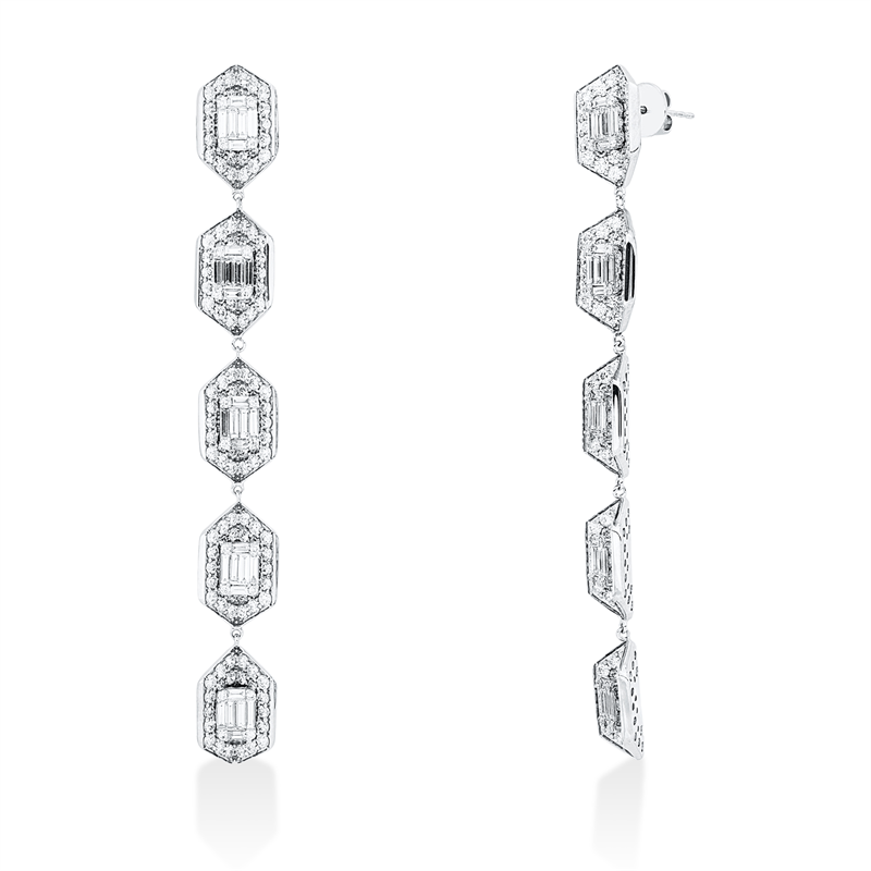 Ohrschmuck    aus 750/-18 Karat Weißgold mit 400 Diamanten 6