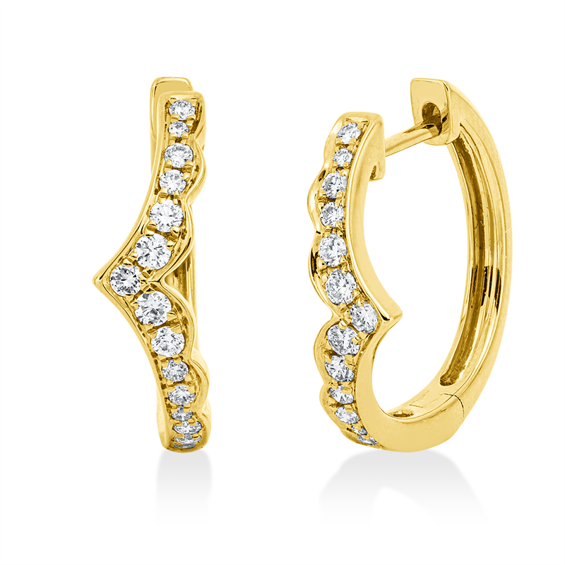 Creolen    aus 750/-18 Karat Gelbgold mit 30 Diamanten 0