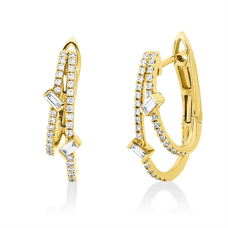 Creolen    aus 750/-18 Karat Rotgold mit 70 Diamanten 0