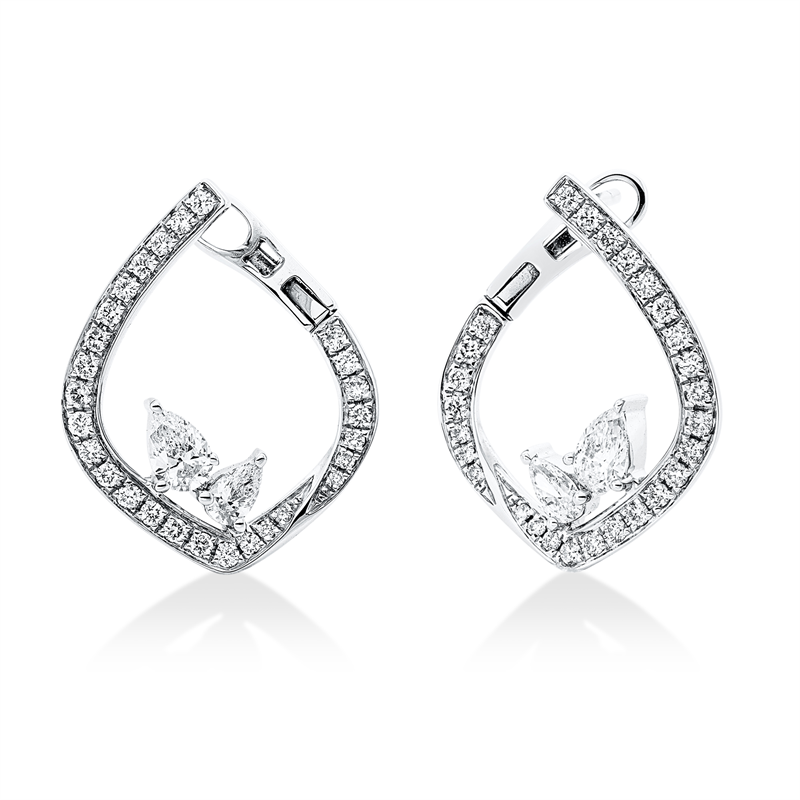Creolen    aus 750/-18 Karat Weißgold mit 58 Diamanten 0