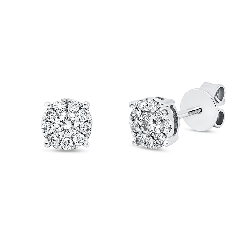 Ohrstecker    aus 750/-18 Karat Weißgold mit 20 Diamanten 0