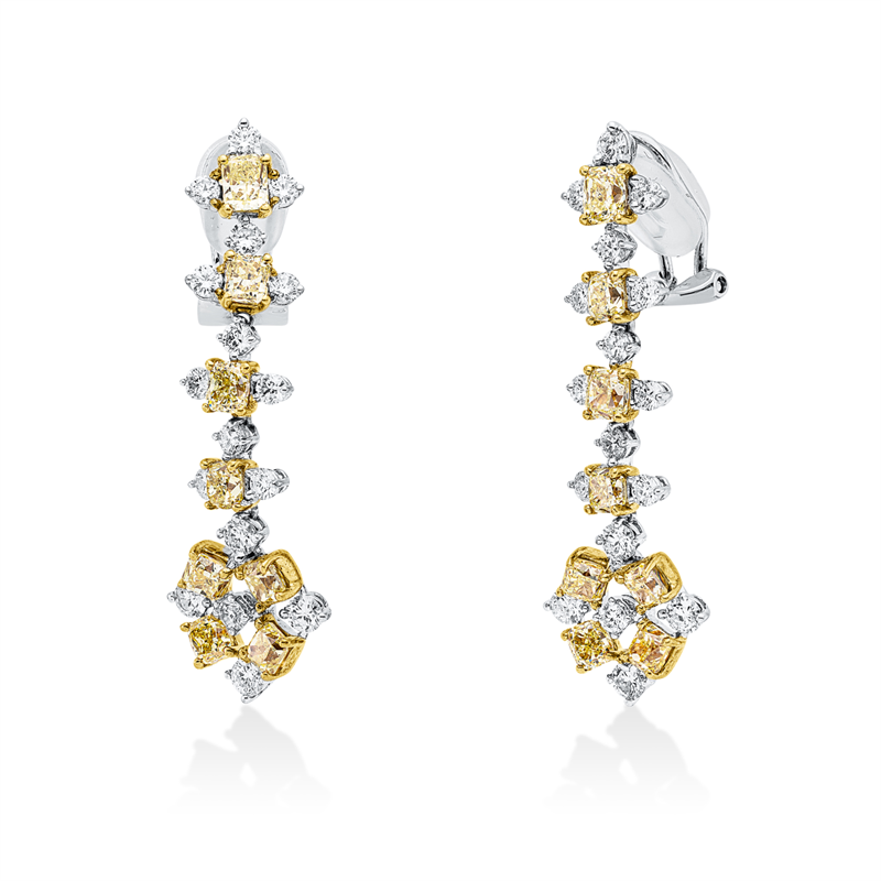 Ohrschmuck    aus 750/-18 Karat Weißgold / Gelbgold mit 50 Diamanten 6