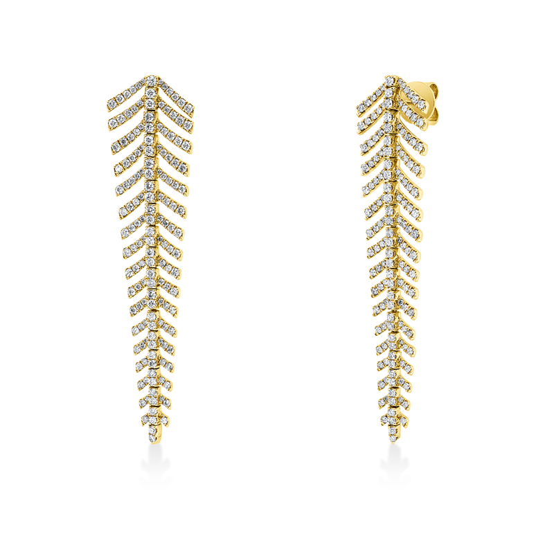 Ohrschmuck    aus 585/-14 Karat Gelbgold mit 310 Diamanten 3