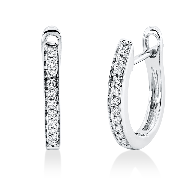 Creolen    aus 750/-18 Karat Weißgold mit 22 Diamanten 0