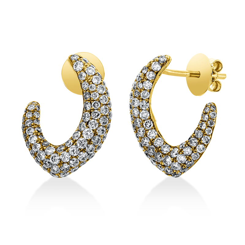 Ohrstecker    aus 750/-18 Karat Gelbgold mit 148 Diamanten 1