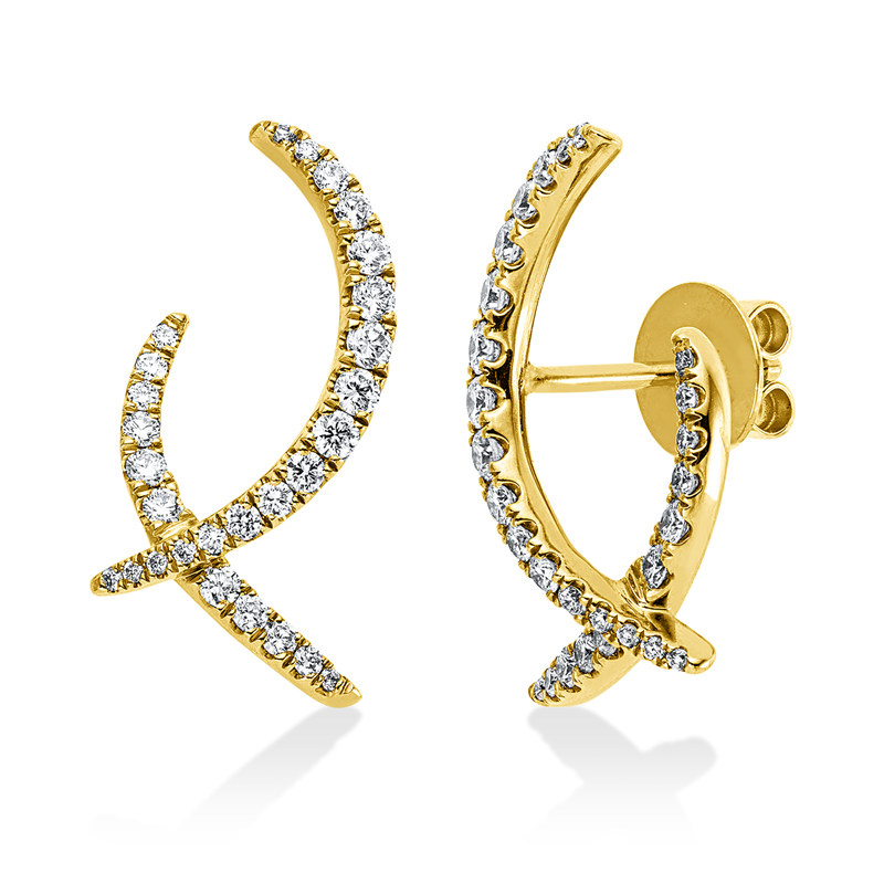 Ohrstecker    aus 750/-18 Karat Gelbgold mit 56 Diamanten 0