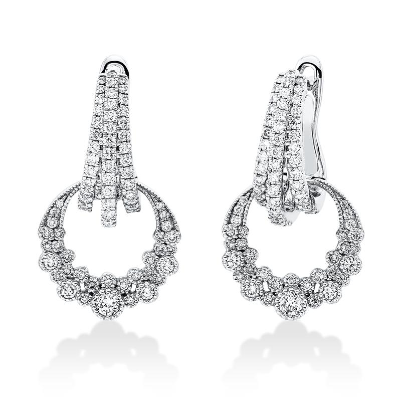 Ohrschmuck    aus 585/-14 Karat Weißgold mit 154 Diamanten 0