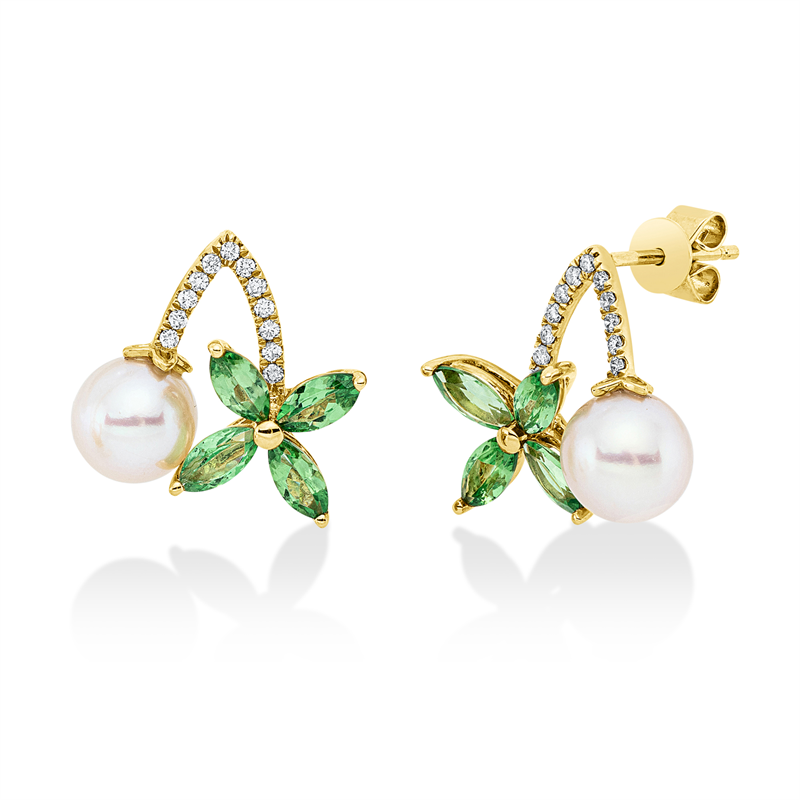 Ohrschmuck mit Topas  aus 750/-18 Karat Gelbgold  